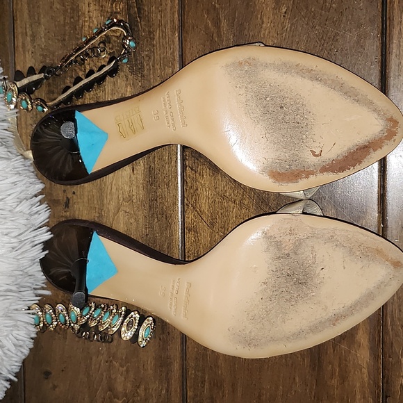 Baldinini embellished jeweled ankle strap heels sandals size 39 - Picture 11 of 12